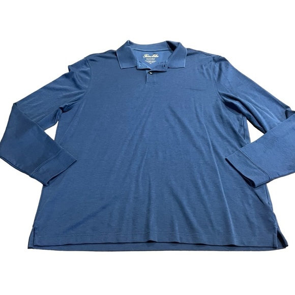 Tasso Elba Other - Tasso Elba Men’s Blue Long Sleeve Polo Shirt Size XL Supima Cotton